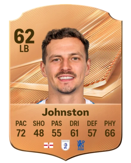 Johnston 62 Common LB FC 26 card