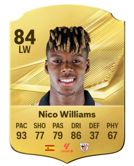 Nico Williams 84 Common LW FC 26 card