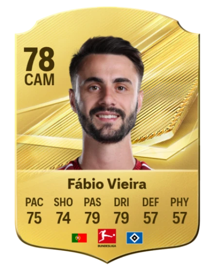 Fábio Vieira 78 Gold CAM FC 27 card