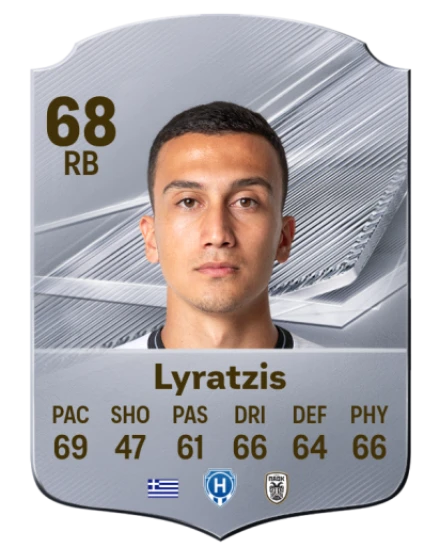 Lyratzis 68 Silver RB FC 27 card