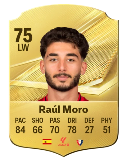 Raúl Moro 75 Gold LW FC 27 card
