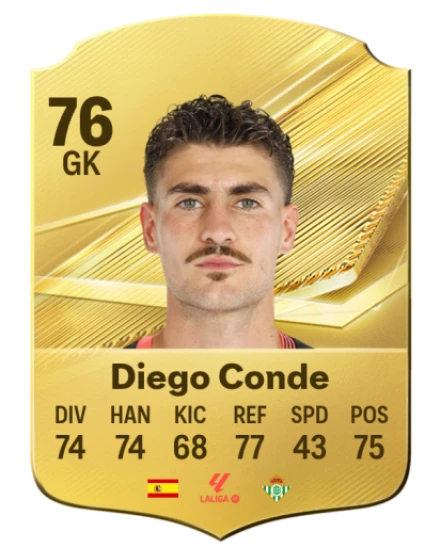 Diego Conde 76 Gold GK FC 27 card