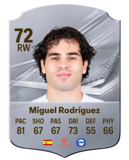 Miguel Rodríguez 72 Silver RW FC 27 card