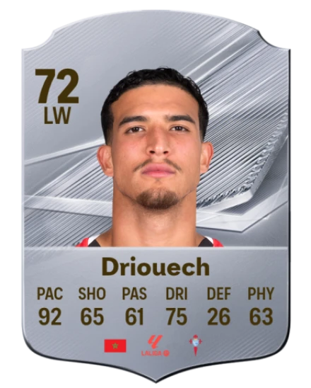 Driouech 72 Silver LW FC 27 card