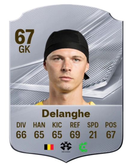 Delanghe 67 Rare GK FC 26 card