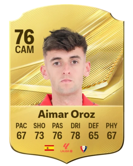 Aimar Oroz 76 Gold CAM FC 27 card