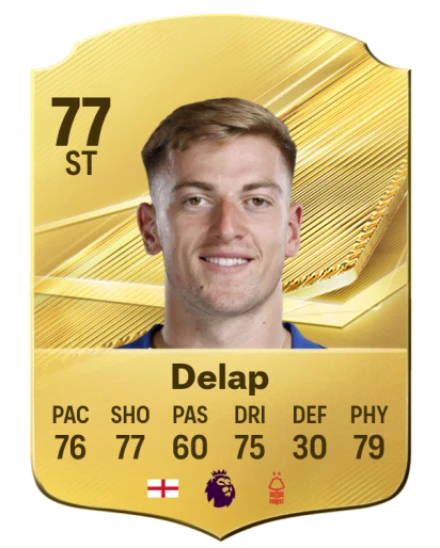 Delap 77 Gold ST FC 27 card