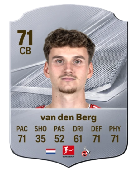 van den Berg 71 Silver CB FC 27 card