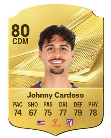 Johnny Cardoso 80 Gold CDM FC 27 card