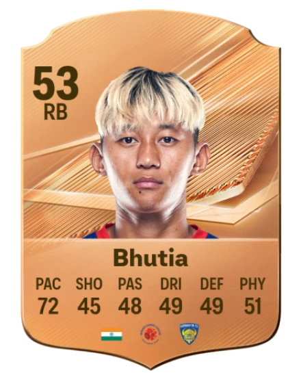 Bhutia 53 Bronze RB FC 27 card
