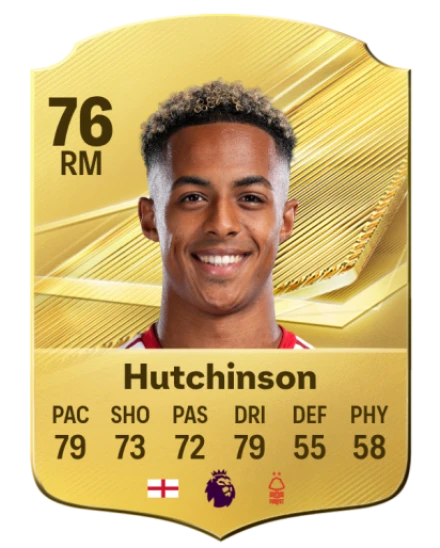 Hutchinson 76 Gold RM FC 27 card