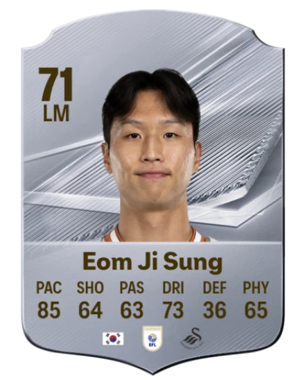 Eom Ji Sung 71 Silver LM FC 27 card