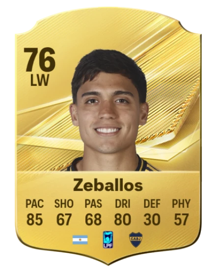 Zeballos 76 Rare LW FC 26 card