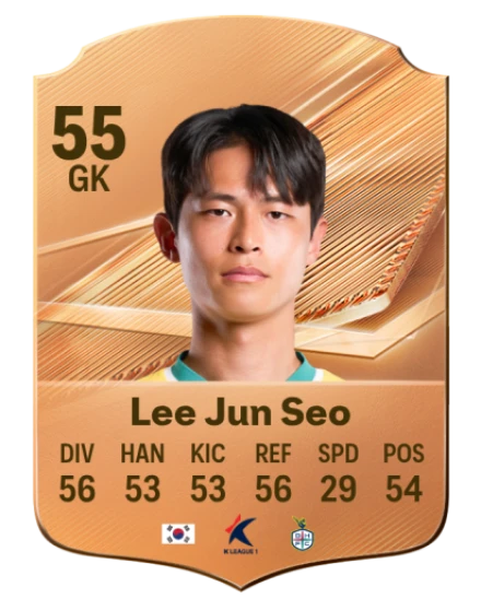 Lee Jun Seo 55 Bronze GK FC 27 card