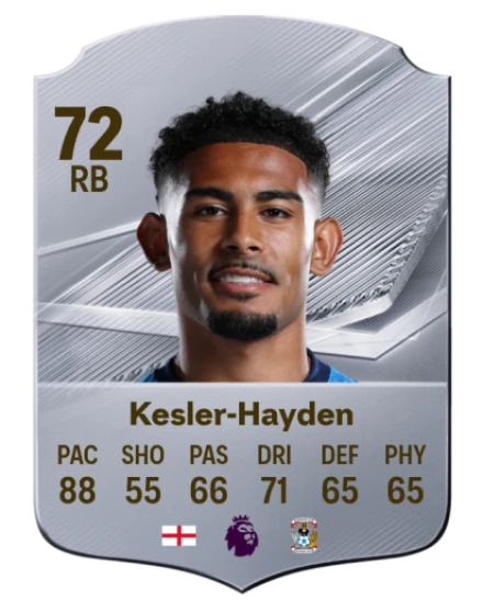 Kesler-Hayden 72 Silver RB FC 27 card