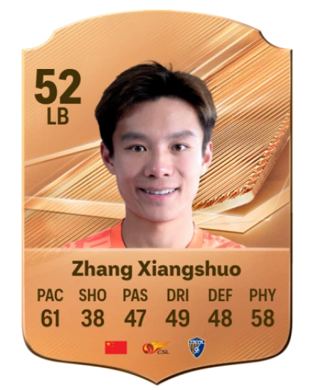 Zhang Xiangshuo 52 Bronze LB FC 27 card