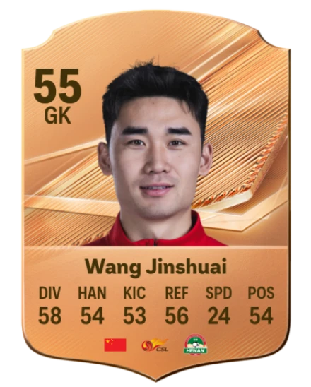 Wang Jinshuai 55 Bronze GK FC 27 card