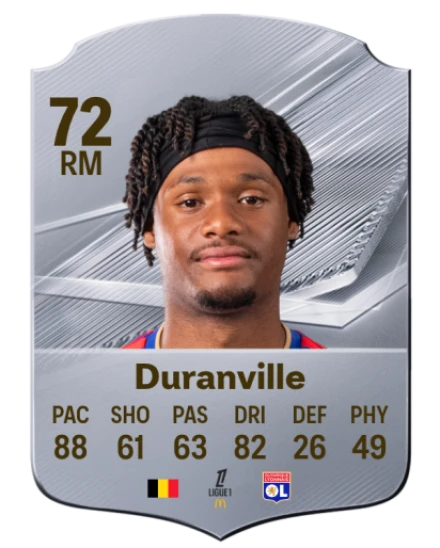Duranville 72 Silver RM FC 27 card