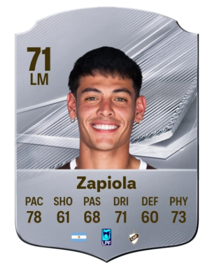 Zapiola 71 Silver LM FC 27 card