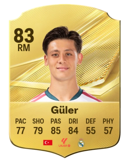 Güler 83 Gold RM FC 27 card