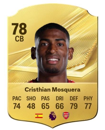 Cristhian Mosquera 78 Gold CB FC 27 card