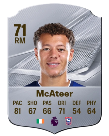 McAteer 71 Silver RM FC 27 card