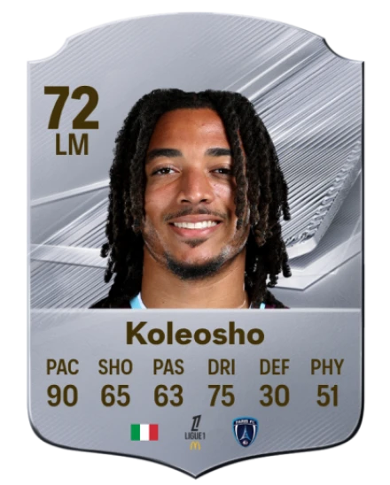 Koleosho 72 Silver LM FC 27 card