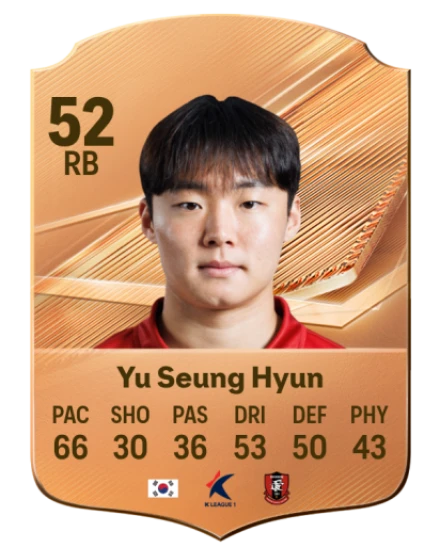 Yu Seung Hyun 52 Bronze RB FC 27 card