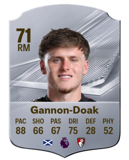 Gannon-Doak 71 Silver RM FC 27 card