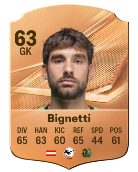 Bignetti 63 Bronze GK FC 27 card