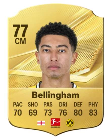 Bellingham 77 Gold CM FC 27 card