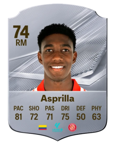 Asprilla 74 Silver RM FC 27 card