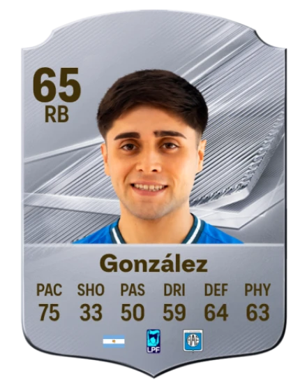 González 65 Silver RB FC 27 card