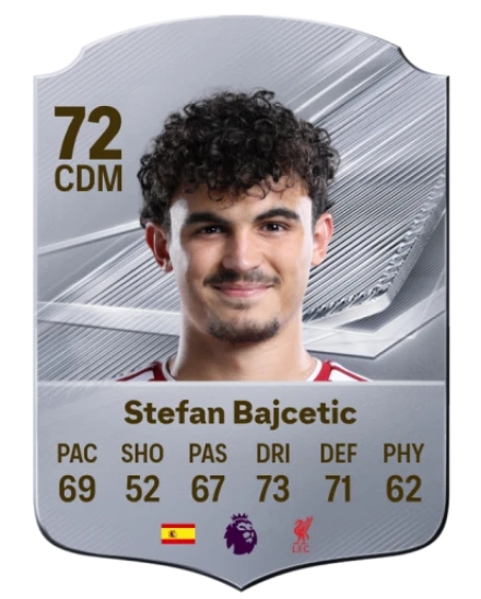 Stefan Bajcetic 72 Rare CDM FC 26 card