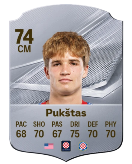 Pukštas 74 Rare CM FC 26 card