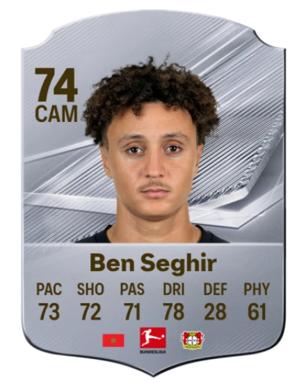 Ben Seghir 74 Silver CAM FC 27 card