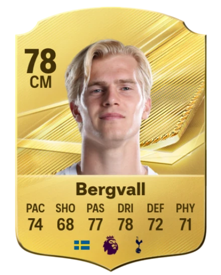 Bergvall 78 Gold CM FC 27 card