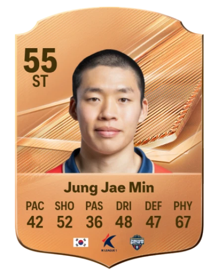 Jung Jae Min 55 Bronze ST FC 27 card