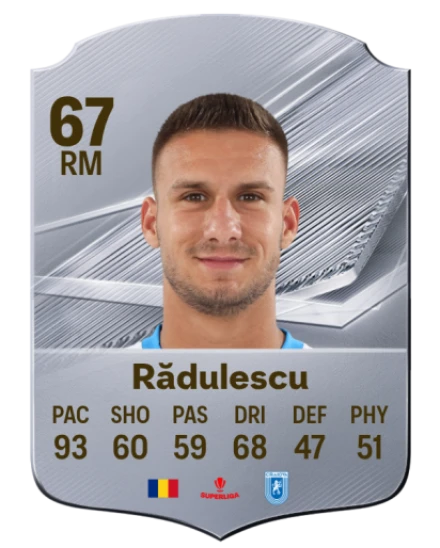 Rădulescu 67 Silver RM FC 27 card