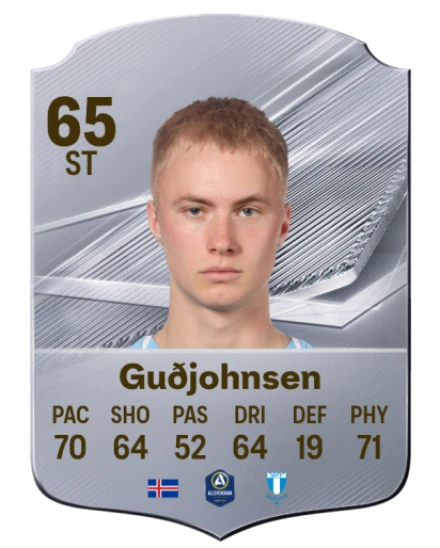 Guðjohnsen 65 Silver ST FC 27 card