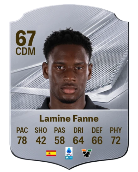 Lamine Fanne 67 Silver CDM FC 27 card