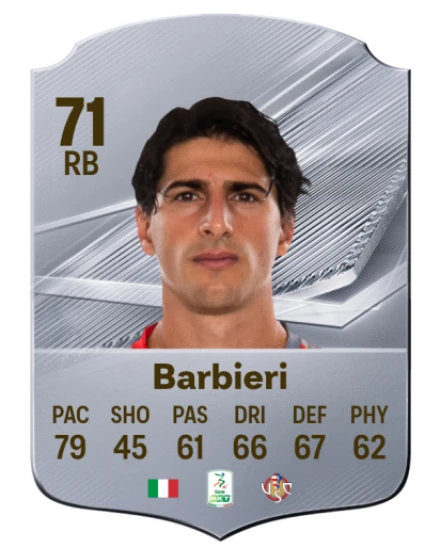 Barbieri 71 Common RB FC 26 card