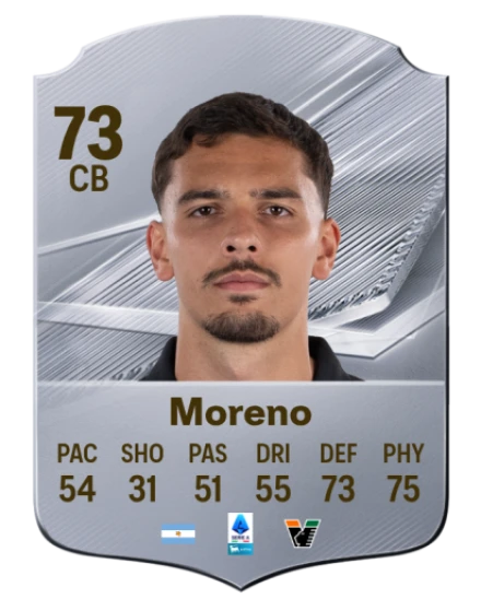 Moreno 73 Silver CB FC 27 card