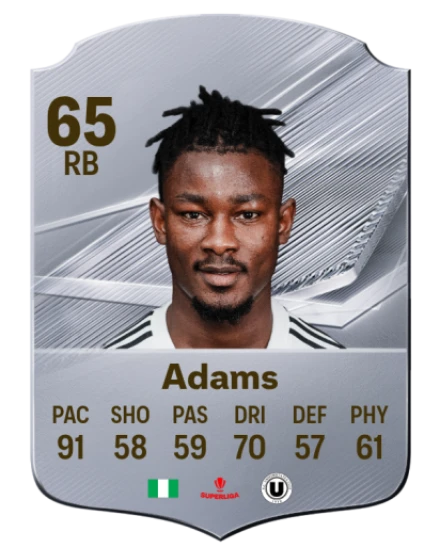 Adams 65 Silver RB FC 27 card