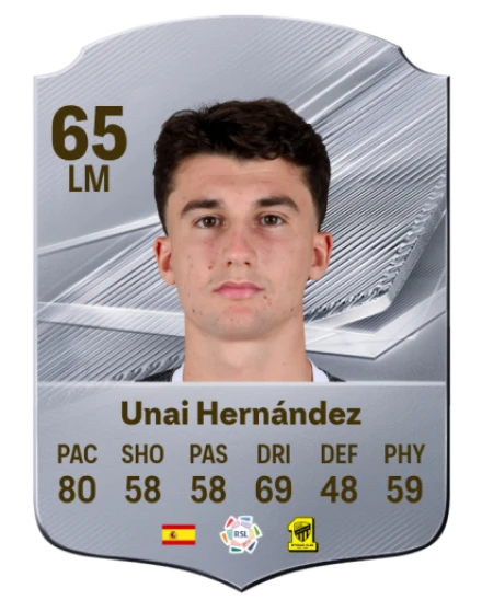 Unai Hernández 65 Silver LM FC 27 card