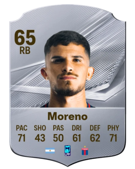 Moreno 65 Silver RB FC 27 card