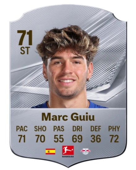 Marc Guiu 71 Silver ST FC 27 card