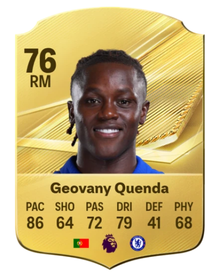Geovany Quenda 76 Gold RM FC 27 card