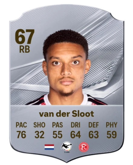 van der Sloot 67 Common RB FC 26 card