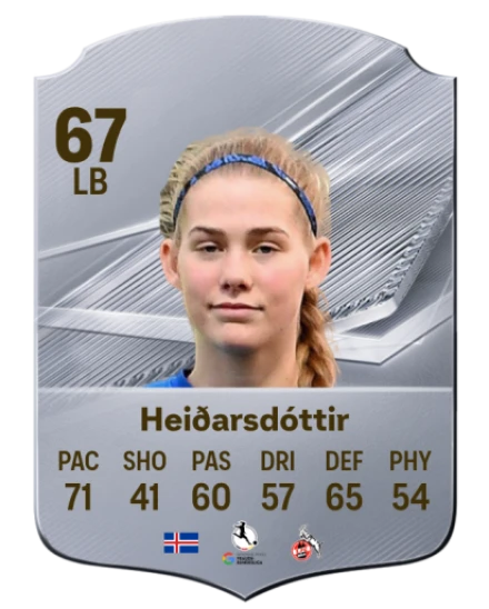 Heiðarsdóttir 67 Silver LB FC 27 card